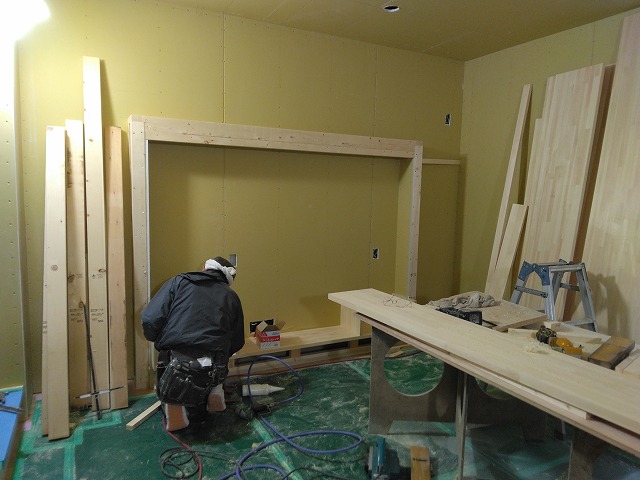 平泉　S様邸　TVボード造作の画像