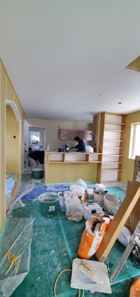 左官屋さん作業風景の画像