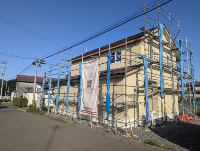 外壁貼り工事後の様子の画像