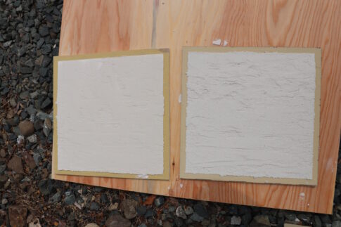 作成した漆喰のサンプルの画像