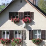北欧住宅の窓辺の花３の画像