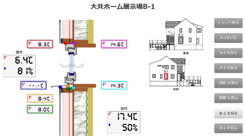 岩手の住宅：サッシ周囲温度測定の画像