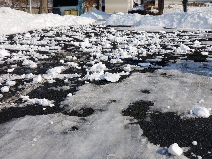 岩手の雪散らし作業