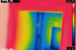 窓周囲のヒートブリッジ熱画像の画像