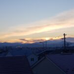 高断熱住宅上棟日の夜明けの画像