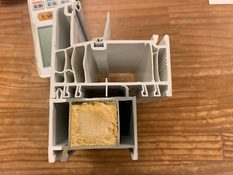 ドイツサッシ下駄材カシメサンプルの画像
