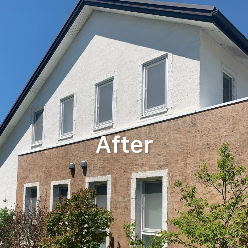 築10年住宅の外壁クリーニング後の画像