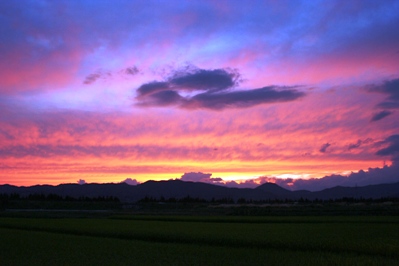 夕焼けが