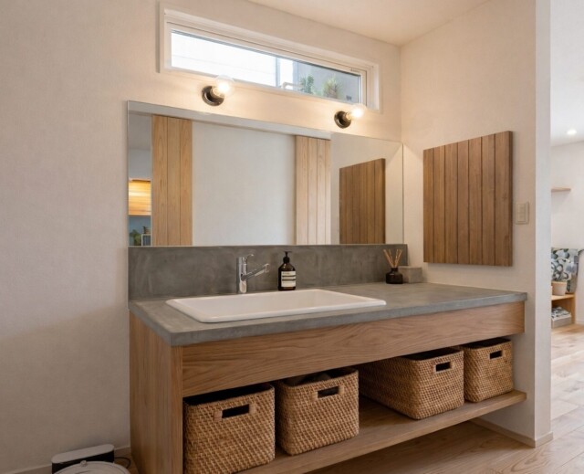 モダンな洗面所｜平屋を建てるなら大共ホームの画像