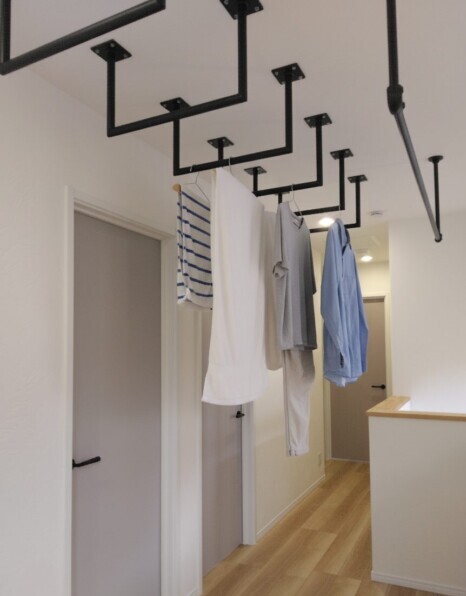 雲梯　洗濯物を干して活用｜盛岡市で大屋根のお家をお考えの方は高断熱高気密注文住宅の大共ホームの画像