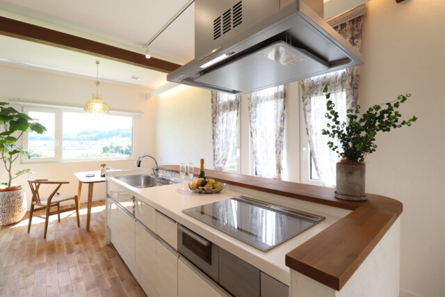 キッチンからの姫神山眺め｜盛岡市で平屋の注文住宅を建てるなら大共ホームの画像