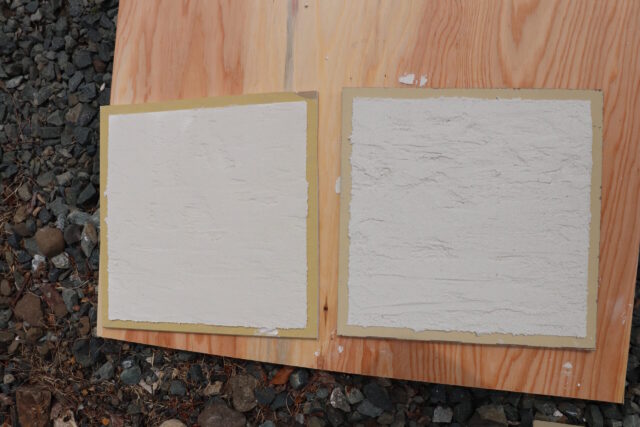 作成した漆喰のサンプルの画像