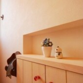 オンリーワンキッチンのある家　造作収納の画像