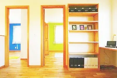 オンリーワンキッチンのある家　造作収納の画像